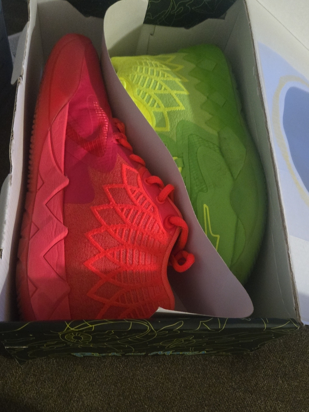 Puma Kids Sneakers in Neon Pink and Lime Green